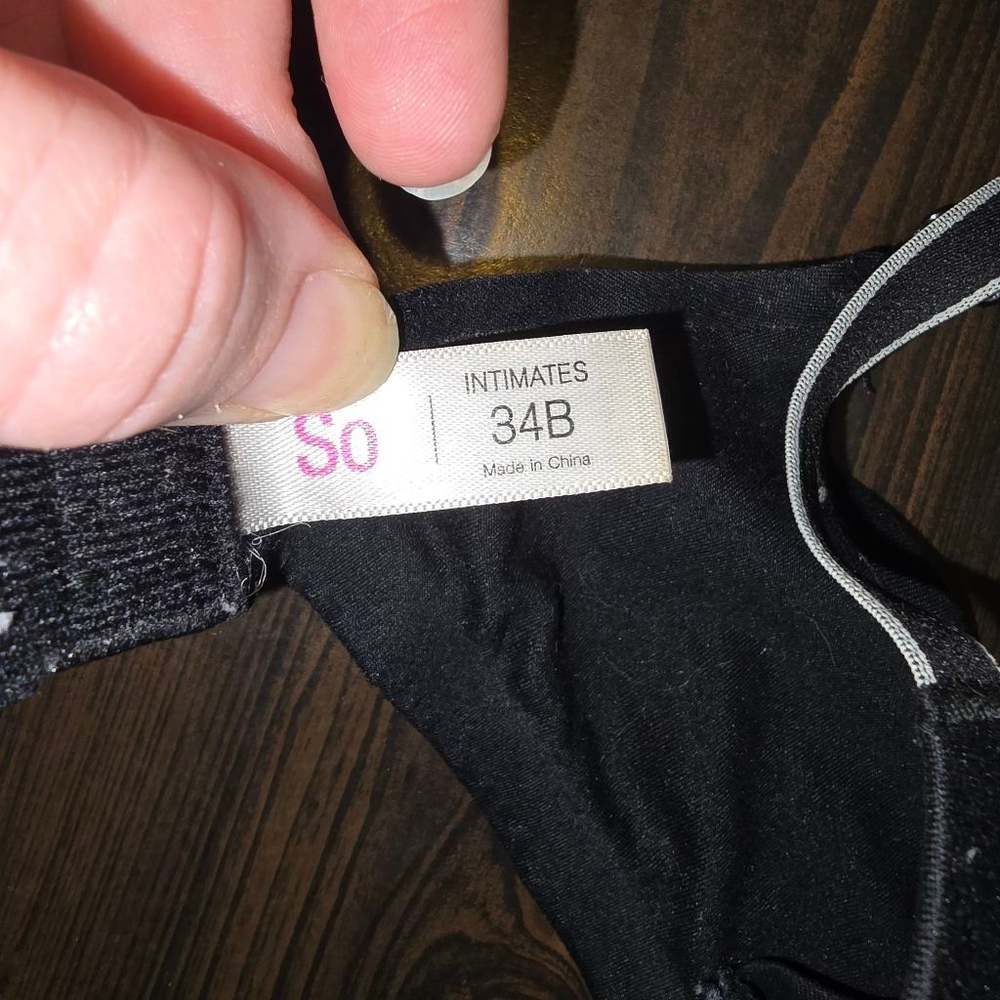 SO Intimates Black Underwire Bra 34B - Picture 2 of 4